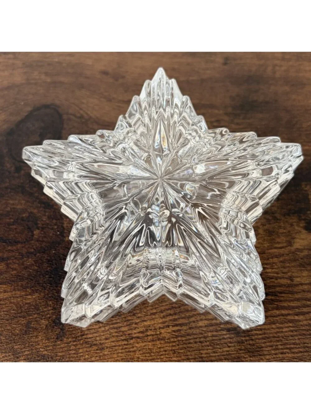 Vintage 24% Lead Crystal Star Trinket Jewelry Ring Box Decorative Storage Gift